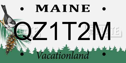 QZ1T2M Maine License Plate