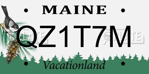 QZ1T7M Maine License Plate