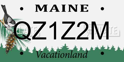 QZ1Z2M Maine License Plate