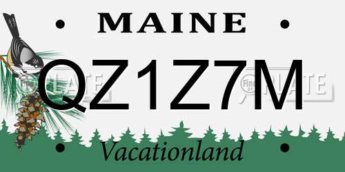 QZ1Z7M Maine License Plate