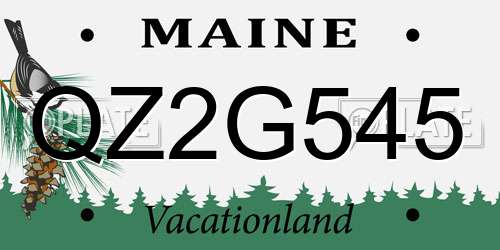QZ2G545 Maine License Plate
