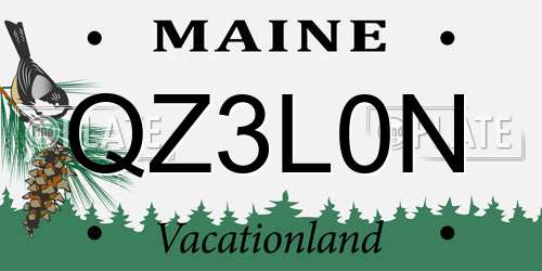 QZ3L0N Maine License Plate