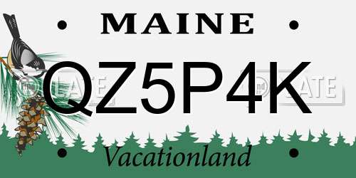 QZ5P4K Maine License Plate