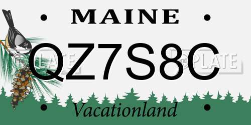QZ7S8C Maine License Plate