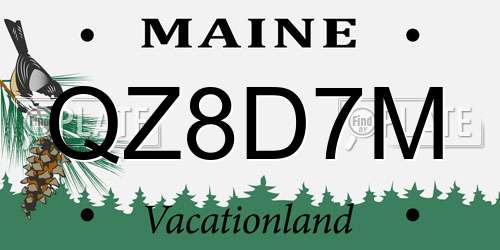 QZ8D7M Maine License Plate