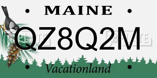 QZ8Q2M Maine License Plate