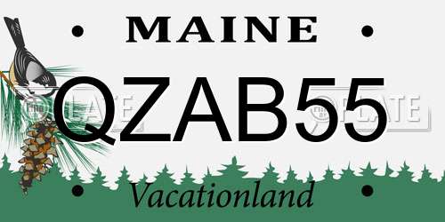 QZAB55 Maine License Plate