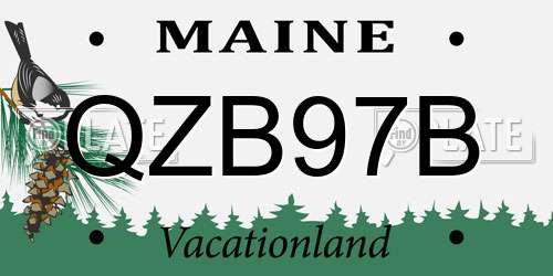 QZB97B Maine License Plate