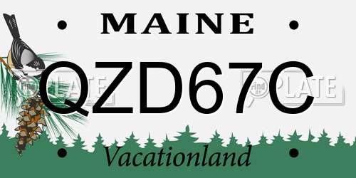 QZD67C Maine License Plate