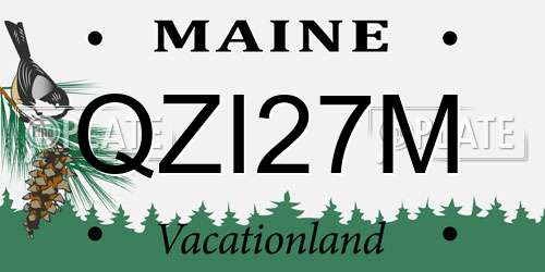 QZI27M Maine License Plate