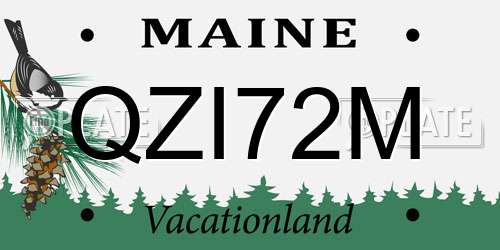 QZI72M Maine License Plate