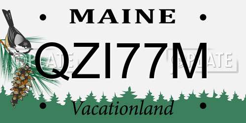 QZI77M Maine License Plate