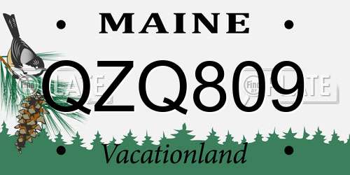QZQ809 Maine License Plate