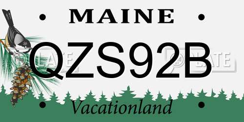 QZS92B Maine License Plate