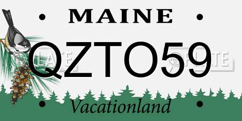 QZTO59 Maine License Plate