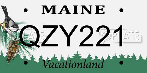 QZY221 Maine License Plate