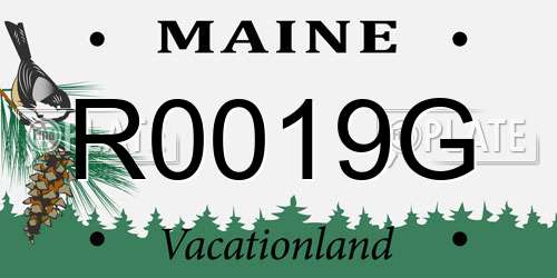 R0019G Maine License Plate