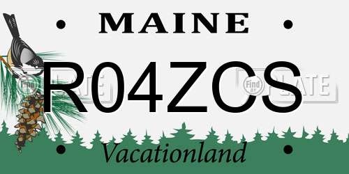 R04ZCS Maine License Plate