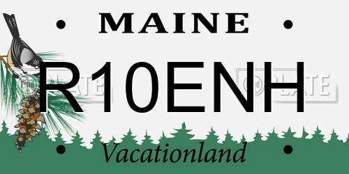 R10ENH Maine License Plate