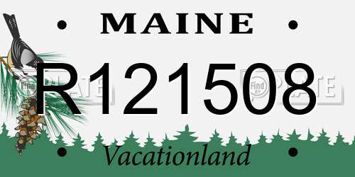 R121508 Maine License Plate