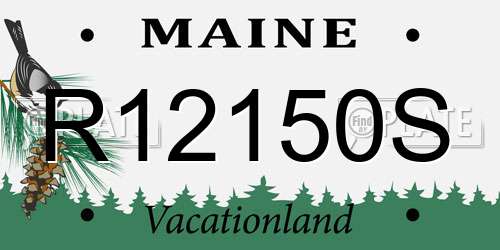 R12150S Maine License Plate