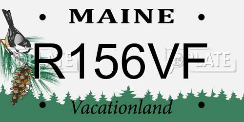R156VF Maine License Plate