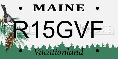 R15GVF Maine License Plate