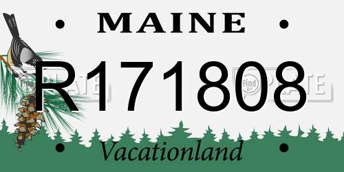 R171808 Maine License Plate