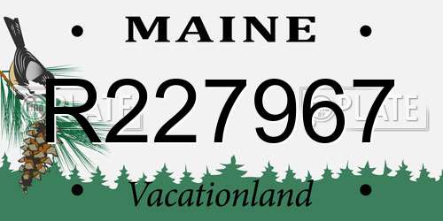 R227967 Maine License Plate