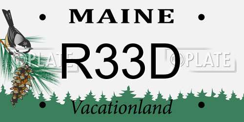 R33D Maine License Plate