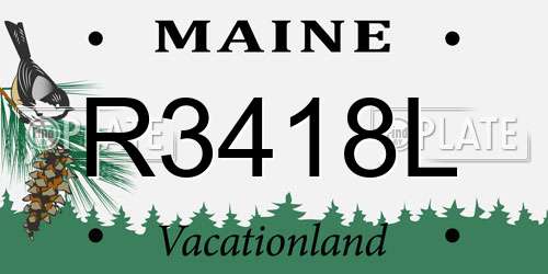 R3418L Maine License Plate