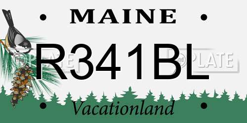 R341BL Maine License Plate