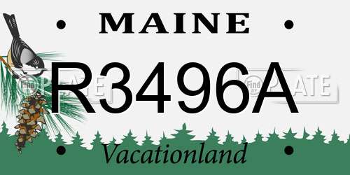 R3496A Maine License Plate