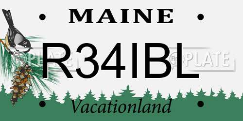 R34IBL Maine License Plate