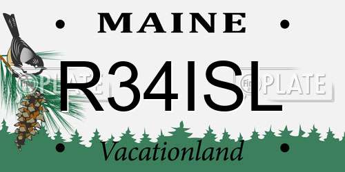 R34ISL Maine License Plate