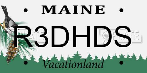 R3DHDS Maine License Plate