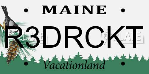 R3DRCKT Maine License Plate