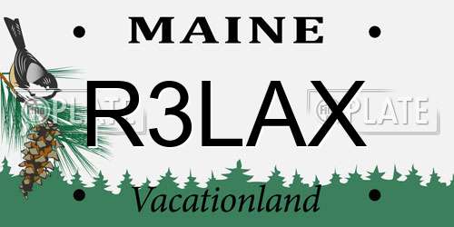 R3LAX Maine License Plate