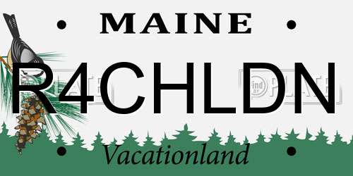 R4CHLDN Maine License Plate