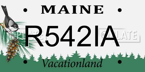 R542IA Maine License Plate