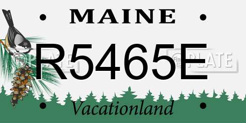 R5465E Maine License Plate