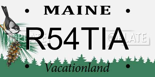 R54TIA Maine License Plate