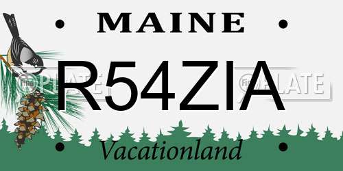 R54ZIA Maine License Plate