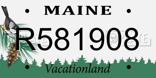 R581908 Maine License Plate