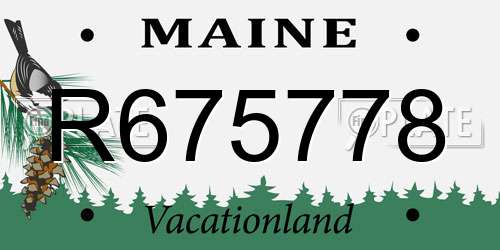 R675778 Maine License Plate