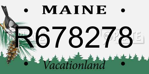 R678278 Maine License Plate