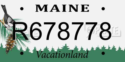 R678778 Maine License Plate