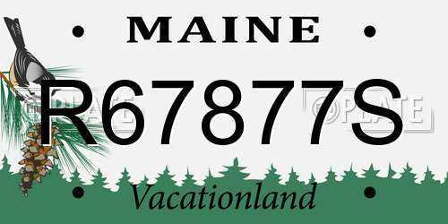 R67877S Maine License Plate