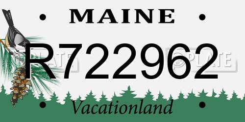 R722962 Maine License Plate