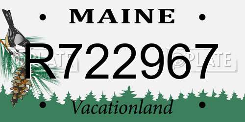 R722967 Maine License Plate